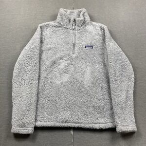 Patagonia Sweatshirt Womens Large Gray Oatmeal Los Gatos Sherpa Fleece 1/4 Zip